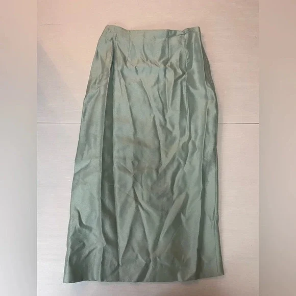 VTG Watters & Watters Jacket MIDI Skirt Suit Set Mint Green Size 8 - 12 - Picture 8 of 13